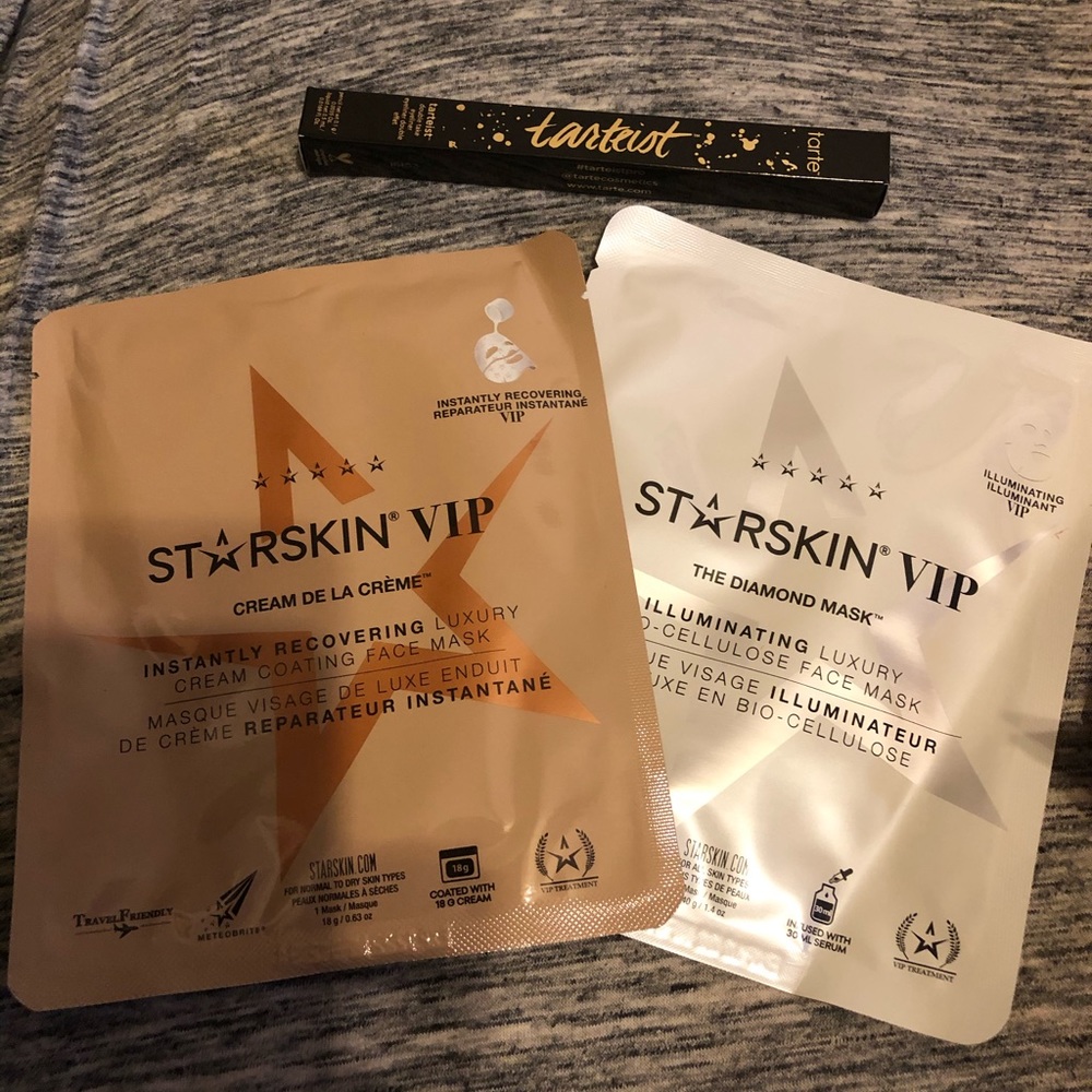 Face Masks and Tarte eyeliner in black